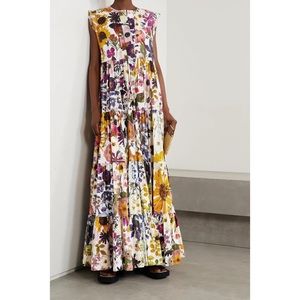 Oscar de la Renta Floral Printed Poplin Caftan